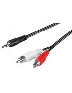 Kable - Wentronic kabel z jednej strony z wtykiem mini jack stereo o średnicy 3,5 mm a z drugiej strony z podwójnym wtykiem cinch (RCA), 15 m 50780-GB - miniaturka - grafika 1