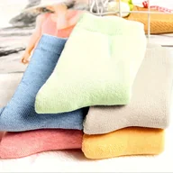 Skarpetki damskie - TEMU 5 Par Damskich Skarpetek Termicznych na Zimę - Pastelowe Kolory (Różowy, Zielony, Żółty, Beż) - Miękkie Codzienne i Formalne Obuwie na Zimną - miniaturka - grafika 1