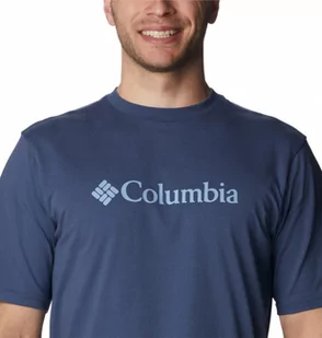 Męski t-shirt z nadrukiem COLUMBIA CSC Basic Logo Tee - niebieski - Koszulki sportowe męskie - miniaturka - grafika 1