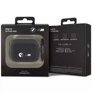 Oryginalne Etui APPLE AIRPODS PRO BMW Carbon Double Metal Logo (BMAPWMPUCA2) czarne - Akcesoria do słuchawek - miniaturka - grafika 4