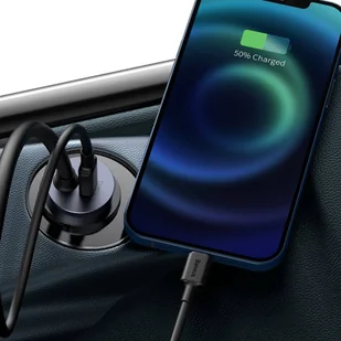 Baseus Share Together ładowarka samochodowa 2x USB / 2x USB Typ C 120W PPS Quick Charge Power Delivery szary (CCBT-A0G) - Ładowarki samochodowe - miniaturka - grafika 9