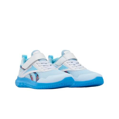 Reebok Rush Runner 5 Elastic LACE & TOP Strap Sneakers, GLASSBLUE/CYGITALBLUE/ALWAYSBLUE, 33 EU, Glassblue Digitalblue Alwaysblue, 33 EU