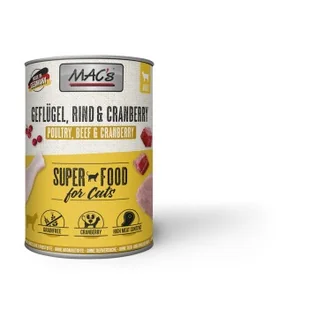 MAC's mokra karma dla kota Adult Drób, wołowina i żurawina 24x400 g - Mokra karma dla kotów - miniaturka - grafika 1