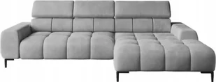 DomoHome Narożnik tapicerowany w kształcie litery L prawy bok 177x270 cm Narożnik z funkcją spania Sofa rozkładana Funkcja spania Małe 3 siedziska Regulowane zagłówki Regulowane siedzisko Jasnoszary - Sofy i kanapy - miniaturka - grafika 1