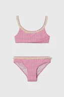Stroje kąpielowe dla dziewczynek - United Colors of Benetton dwuczęściowy strój kąpielowy dziecięcy kolor różowy - miniaturka - grafika 1