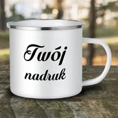 Kubki - Duży, metalowy kubek emaliowany z Twoim nadrukiem - miniaturka - grafika 1