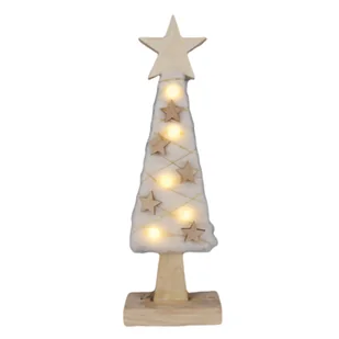 Choinka drewniana LED 38 cm ciepły biały - Ozdoby bożonarodzeniowe - miniaturka - grafika 1