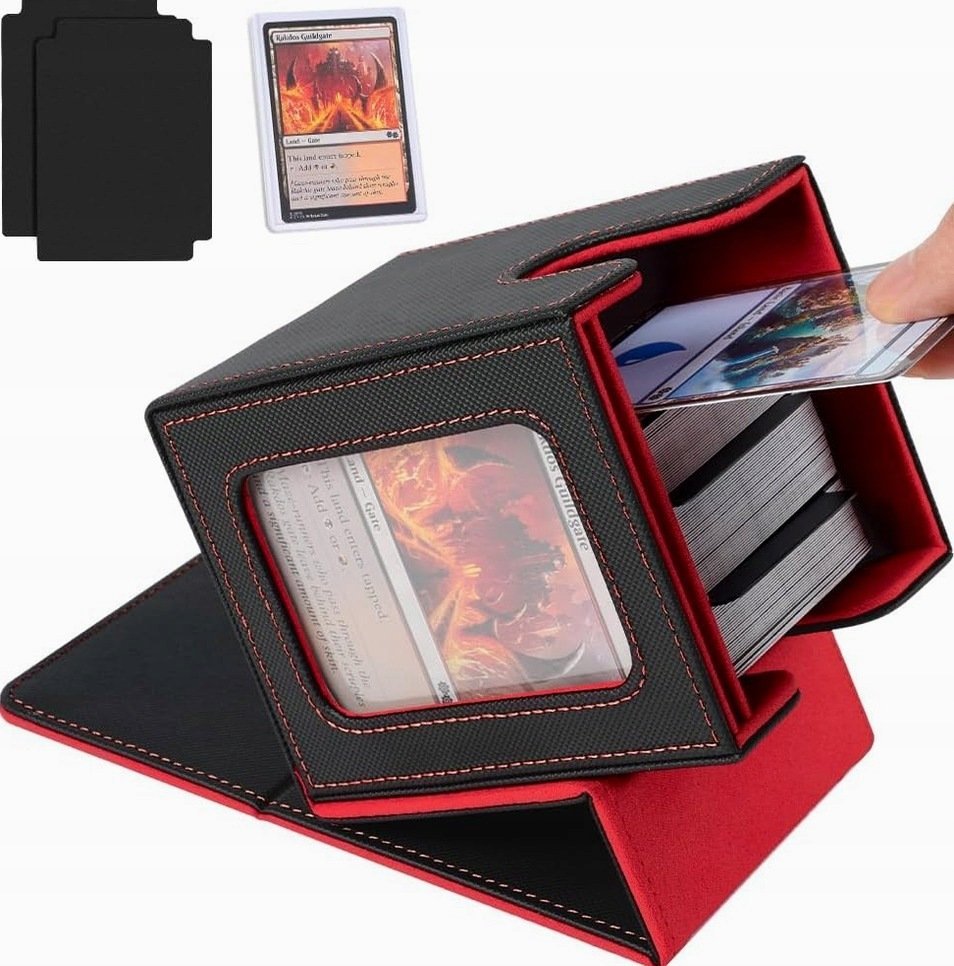 PUDEŁKO NA KARTY 100 SZTUK ETUI MAGAZYNEK ORGANIZER SKÓRZANY NA KARTY