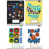 Zeszyty szkolne - 4X Zeszyt A5 W Kratkę, 16 Kartek, Kosmos, Skate, Muzyka, Koszykówka - miniaturka - grafika 1