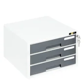 Pojemniki biurowe - Grand Pojemnik/Szafka z 3 szufladami plastikowy na zamek YELLOW ONE YL-S903 szary /120-1890/ KW1119-5 - miniaturka - grafika 1