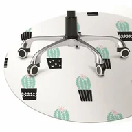 Podnóżki, podpórki, podkładki - Podkładka pod krzesło obrotowe Kaktusy fi100 cm - miniaturka - grafika 1