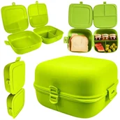 Lunch boxy - Pojemnik śniadaniowy obiadowy lunchbox z przegródkami zielony 2x700ml VILDE 259324 - miniaturka - grafika 1