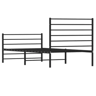 Metalowa rama łóżka z wezgłowiem i zanóżkiem, czarna, 90x200 cm Lumarko! - Łóżka Metalowa rama łóżka z wezgłowiem i zanóżkiem, czarna, 90x200 cm Lumarko! - Łóżka - miniaturka - grafika 9