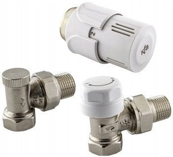 KFA zestaw termostatyczny grzejnikowy, kątowy, biały 757-140-07-BL