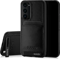 Etui i futerały do telefonów - Etui SURAZO Premium z prawdziwej skóry do Samsung Galaxy A54 Etui odporne na wstrząsy skórzane etui na telefon komórkowy Etui zderzak (czarny) - miniaturka - grafika 1