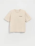 Koszulki dla chłopców - Reserved - T-shirt z nadrukiem - beżowy - miniaturka - grafika 1