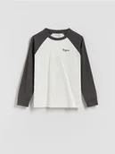 Bluzki dla chłopców - Reserved - Bawełniany longsleeve - ciemnoszary - miniaturka - grafika 1