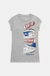 Koszulki i topy damskie - CONVERSE T-shirt - Szary - Dziewczynka - 158-170 CM(158CM) - grafika 1