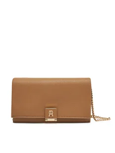 Tommy Hilfiger Torebka Th Her Flap W/Chain AW0AW17403 Beżowy - Torebki damskie - miniaturka - grafika 1