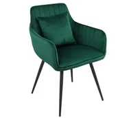 Krzesła - Krzesło tapicerowane DC0082-2 zielony welur - miniaturka - grafika 1