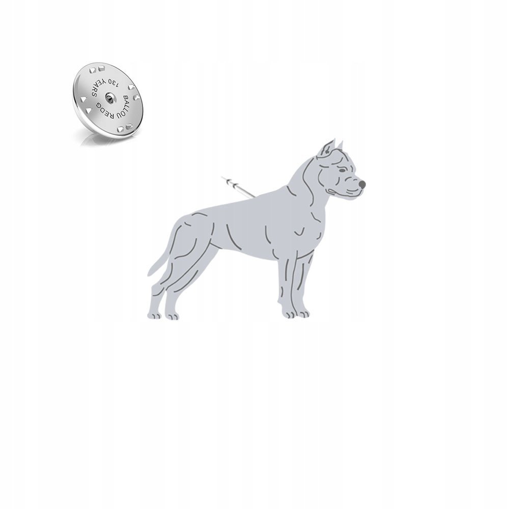 Wpinka Srebrna Amstaff 925 Kobieta Biżuteria Prezent DEDYKACJA GRATIS