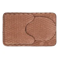 Dywaniki łazienkowe - Dywanik łazienkowy 3-elementowy Andora brązowy - miniaturka - grafika 1