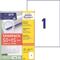 Etykiety samoprzylepne i bloki etykiet - Etykiety Avery uniwersalne 210x297mm 65 etykiet 6603 - miniaturka - grafika 1