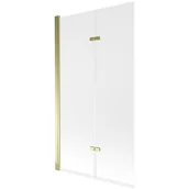 Parawany nawannowe - Mexen Castor parawan nawannowy 2-skrzydłowy 100 x 150 cm, szron, złoty - miniaturka - grafika 1