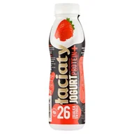 Kefiry, jogurty, maślanki - Łaciaty Protein+ Jogurt pitny truskawkowy 360 g - miniaturka - grafika 1