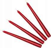 Świece - ŚWIECA STOŻEK METALIK STOŁOWA ŚWIECZKA ŚWIECE 4SZT - miniaturka - grafika 1