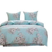 Pościel dla dzieci - Pościel Białe bukiety/błękit- 140x200- 3 cz. - miniaturka - grafika 1