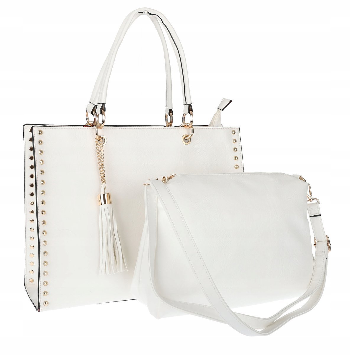 Torebka damska teczka A4 pojemna listonoszka 2w1 duża HJ81121 biała