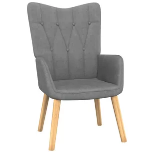 vidaXL Fotel z podnóżkiem, 62x68,5x96 cm, ciemnoszary, obity tkaniną - Fotele - miniaturka - grafika 1