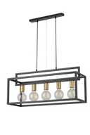 Lampy sufitowe - Vigo lampa wisząca 5-punktowa czarna/złota 32443 - miniaturka - grafika 1