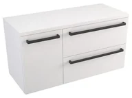 Szafki łazienkowe - Szafka Wisząca Z Blatem ATH 90 cm D Prawa - Biały Mat - Uchwyty Czarne Matowe - miniaturka - grafika 1