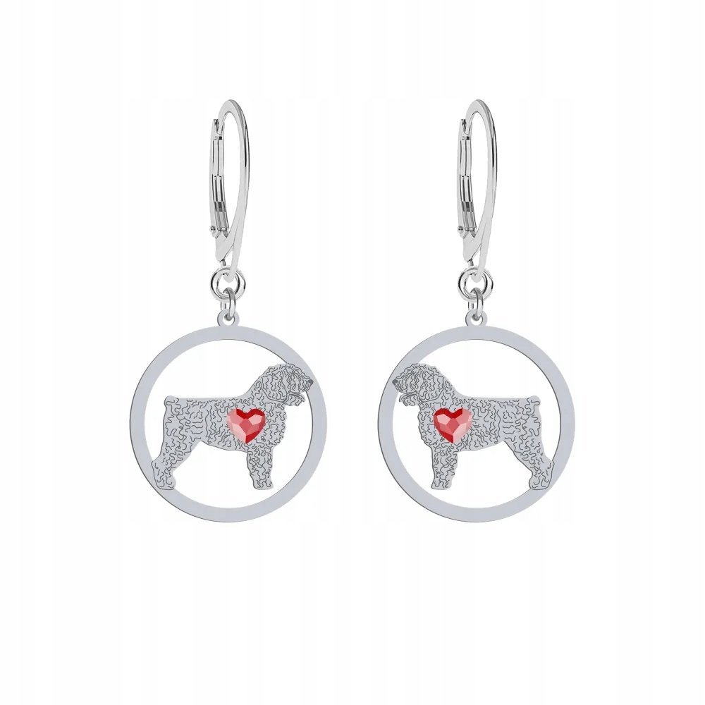 Kolczyki Srebrne 925 z psem Hiszpański Pies Dowodny Kobieta Prezent GRAWER