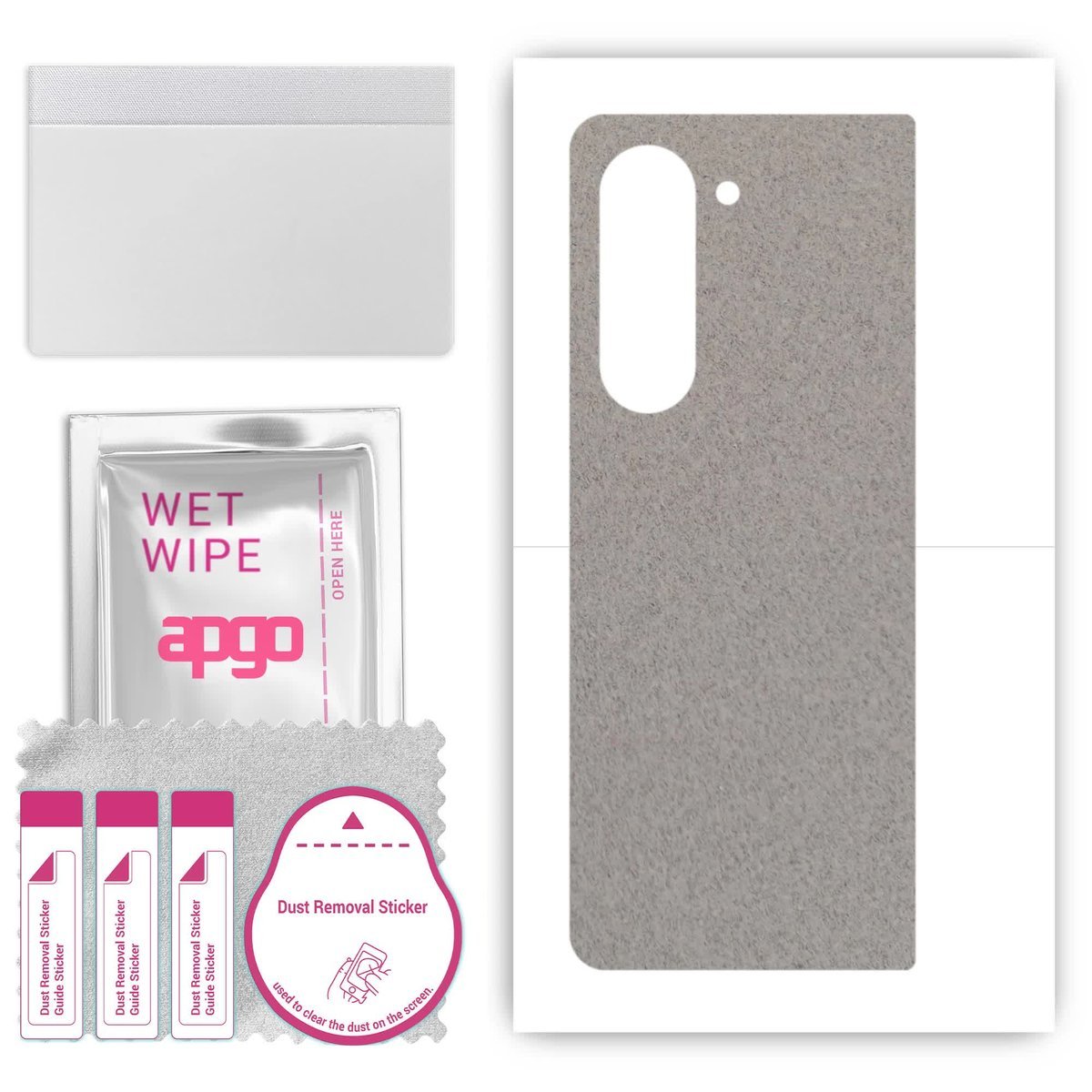 Folia naklejka skórka strukturalna na TYŁ Zamsz do Samsung Galaxy Z Fold 5 - Zamsz Szary - apgo SKINS