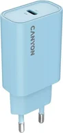 Ładowarki samochodowe - CANYON charger OnCharge 30CL Max Power 30W 1xPD EU Light Blue - miniaturka - grafika 1