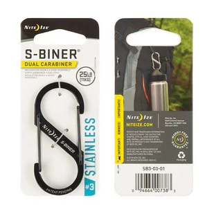 Nite Ize - S-Biner #3 - Czarny - SB3-03-01 - Sprzęt wspinaczkowy - miniaturka - grafika 1