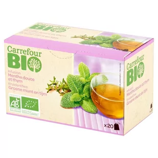 Carrefour Bio Herbata ziołowa z miętą i tymiankiem 30 g (20 torebek) - Herbata - miniaturka - grafika 1