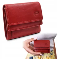 Portfele - PORTFEL Skórzany Damski MINI, Czerwony z RFiD, Mały i Elegancki Pako Jeans - miniaturka - grafika 1