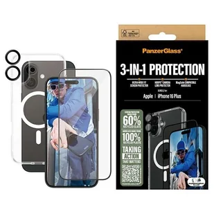 PanzerGlass Bundle 3in1 iPhone 16 Plus 6.7" D3O Hardcase + Screen Protector UWF+ Lens B1293+2863+1283 - Etui i futerały do telefonów - miniaturka - grafika 1