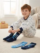 Skarpetki dla dzieci - Sinsay - Skarpetki w paski 3 pack - niebieski - miniaturka - grafika 1