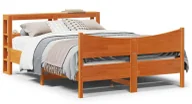 Inne meble do sypialni - Brązowe łóżko sosnowe z zagłówkiem 160x200 D7-B85 - miniaturka - grafika 1