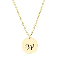 Naszyjniki - Naszyjniki z literką Twoje inicjały na delikatnej zawieszce złoconej zawieszce na łańcuszku W - Manoki - miniaturka - grafika 1