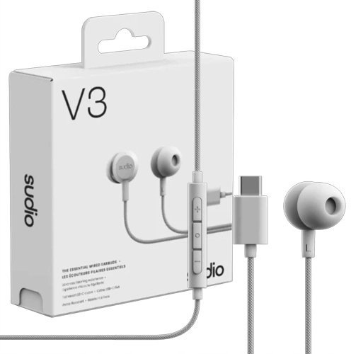 Sudio Earbuds V3 USB-C In-ear Microphone Grey White V3WHT