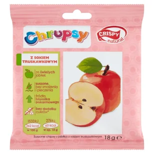CRISPY Chipsy chrupiące plasterki jabłka z sokiem truskawkowym - Chipsy - miniaturka - grafika 1