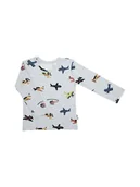 Bluzki dla chłopców - Chłopięca bluzka dł. rękaw samoloty szary Nicol - miniaturka - grafika 1