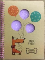 Zeszyty szkolne - Kołonotatnik A5/80K kratka kraft Pies z balonami - Fresh - miniaturka - grafika 1