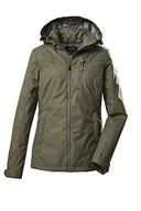 Kurtki damskie - Killtec Damska kurtka softshell / kurtka outdoorowa z odpinanym kapturem KOS 91 WMN SFTSHLL JCKT; ciemnooliwkowa, 42, 39141-000 - miniaturka - grafika 1